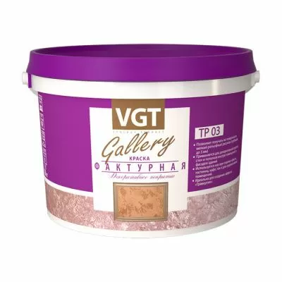 VGT Краска фактурная для стен ТР 03 белая, 18 кг