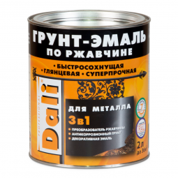Грунт-эмаль по ржавчине 3 в 1 гладкая DALI, RAL 6005 зеленый мох, 2 л