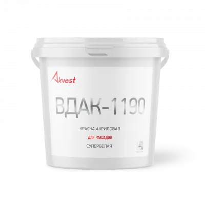 Краска акриловая супербелая для фасадов ВДАК-1190, 25 кг